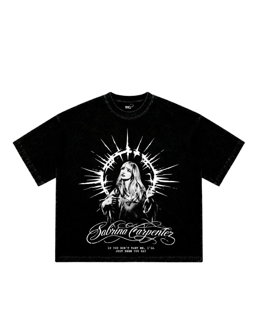 Camiseta Boxy, Sabrina Carpenter, Santa Popstar.