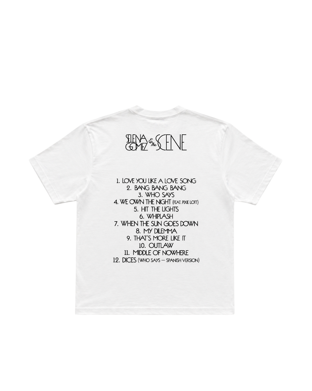 Camiseta, Selena Gomez & The Scene.