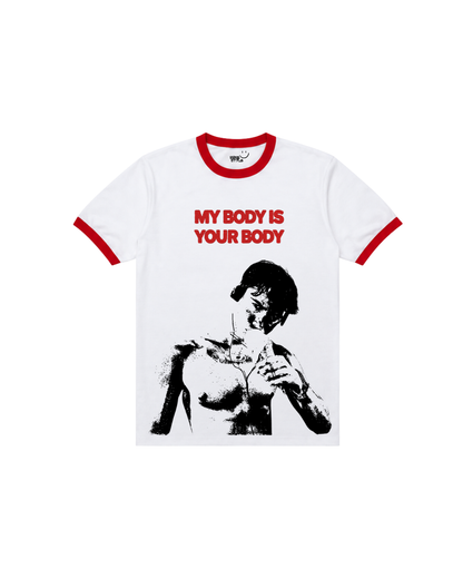 Ringer Tee, My Body is Your Body.